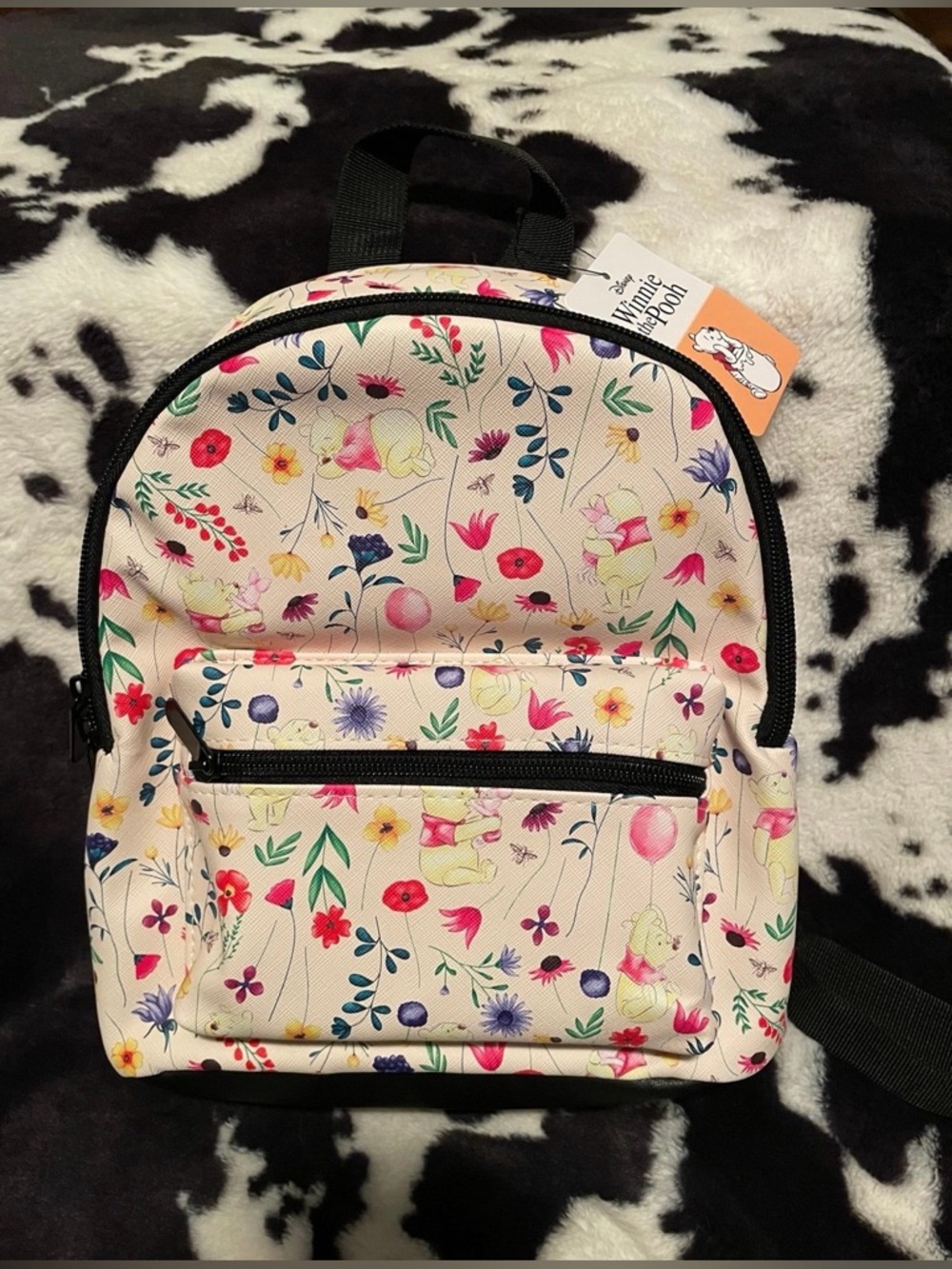 Disney Winnie the Pooh and Piglet Floral Mini Backpack with Front Pouch NWT